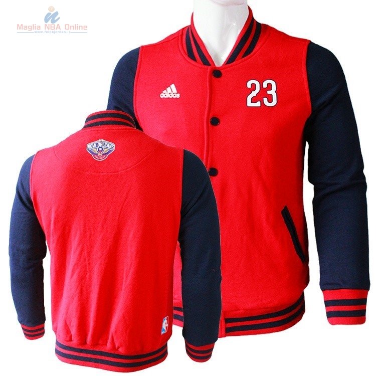Acquista Giacca Di Lana NBA New Orleans Pelicans #23 Anthony Davis Rosso