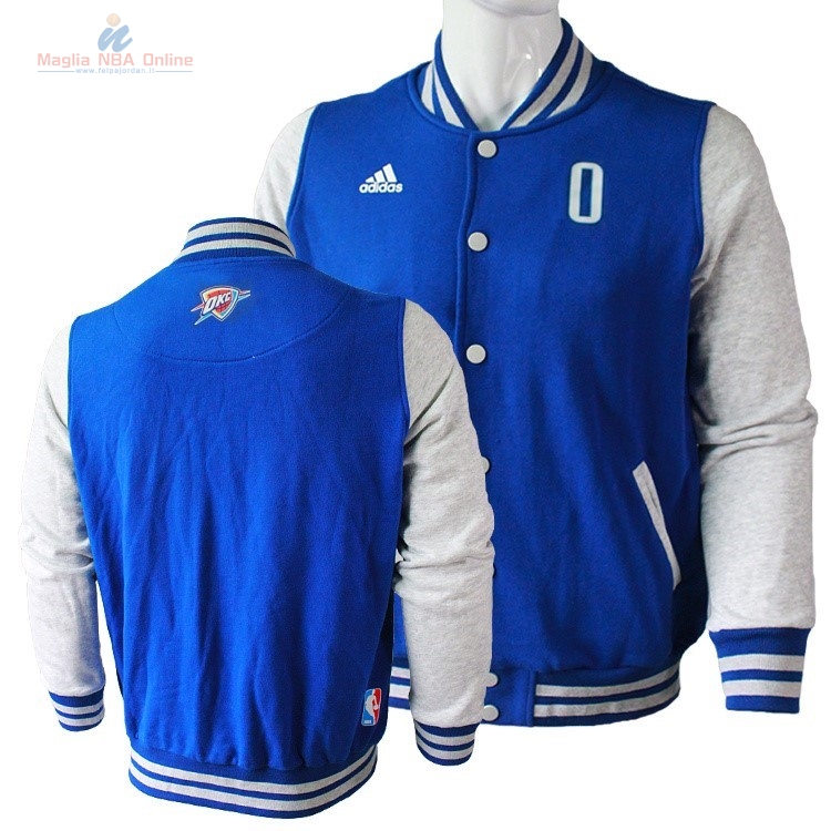 Acquista Giacca Di Lana NBA Oklahoma City Thunder #0 Russell Westbrook Blu