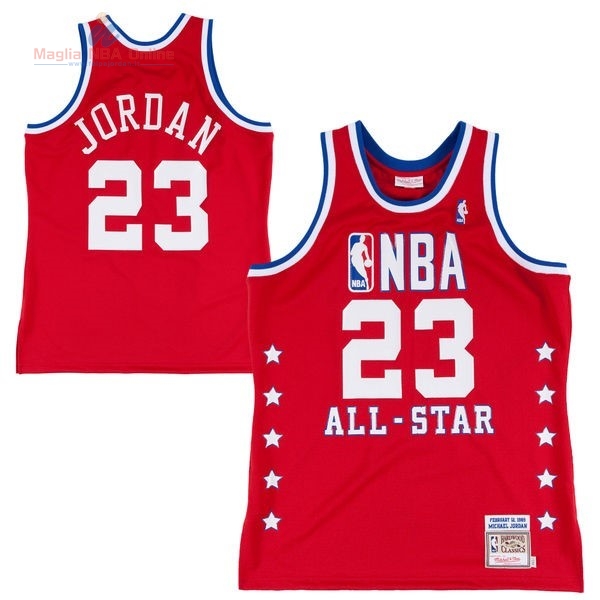Acquista Maglia NBA 1989 All Star #23 Michael Jordan Rosso