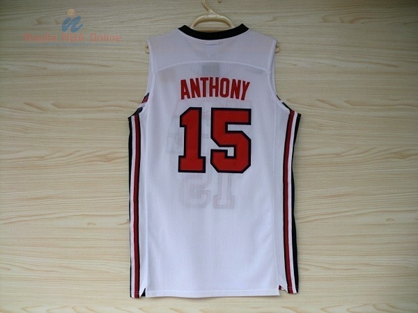 Acquista Maglia NBA 1992 USA #15 Anthony Bianco