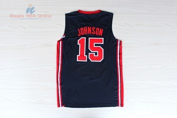 Acquista Maglia NBA 1992 USA #15 Johnson Nero