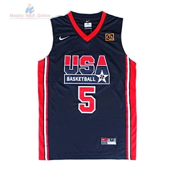 Acquista Maglia NBA 1992 USA #5 Robinson Nero