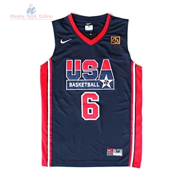 Acquista Maglia NBA 1992 USA #6 Ewing Nero