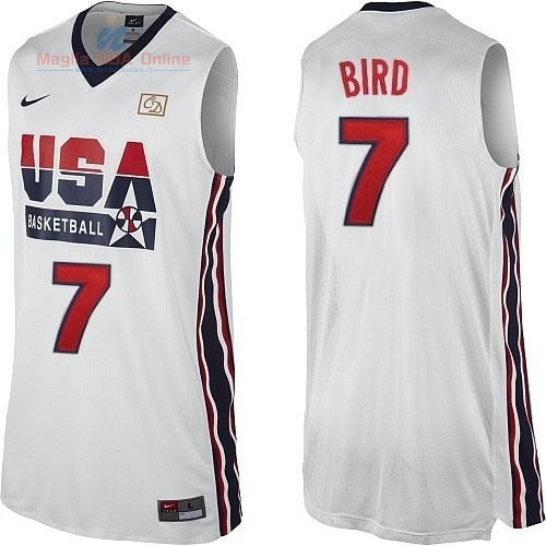 Acquista Maglia NBA 1992 USA #7 Bird Bianco