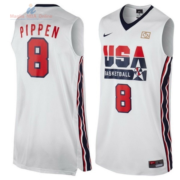 Acquista Maglia NBA 1992 USA #8 Pippen Bianco