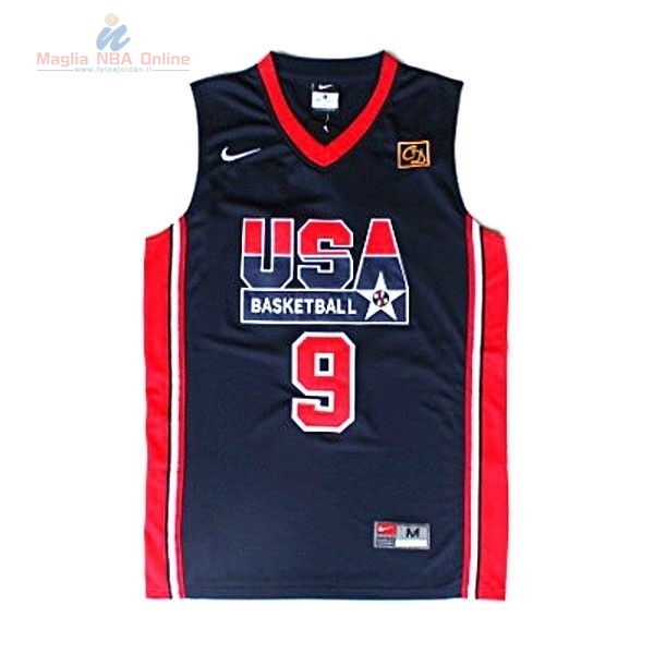 Acquista Maglia NBA 1992 USA #9 Jordan Nero