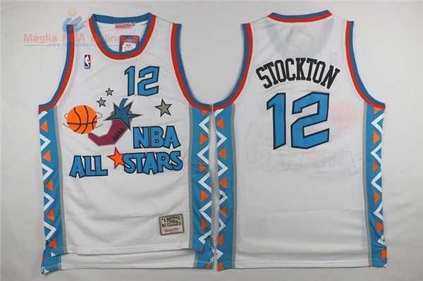 Acquista Maglia NBA 1996 All Star #12 John Stockton Bianco