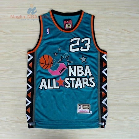 Acquista Maglia NBA 1996 All Star #23 Michael Jordan Blu