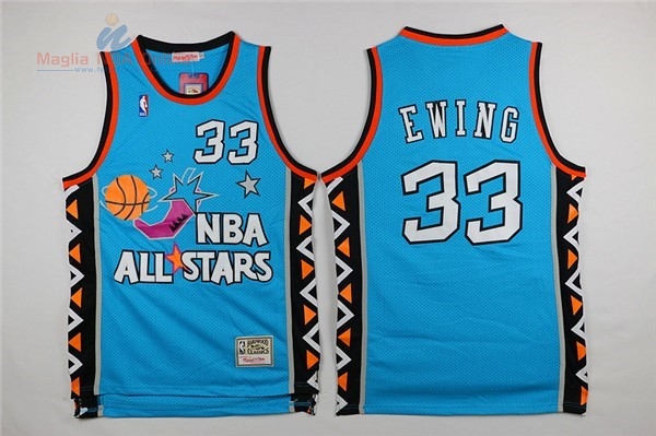 Acquista Maglia NBA 1996 All Star #33 Patrick Ewing Blu