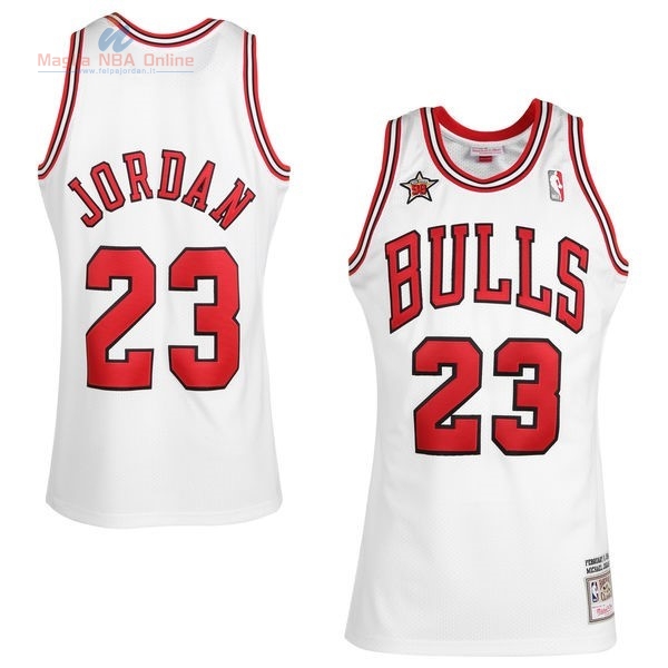 Acquista Maglia NBA 1998 All Star #23 Michael Jordan Bianco