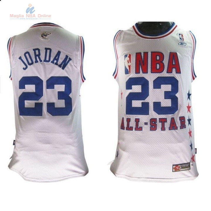 Acquista Maglia NBA 2003 All Star #23 Michael Jordan Bianco