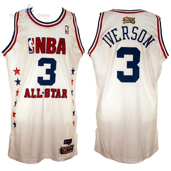 Acquista Maglia NBA 2003 All Star #3 Allen Iverson Bianco