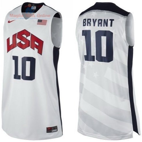 Acquista Maglia NBA 2012 USA #10 Bryant Bianco
