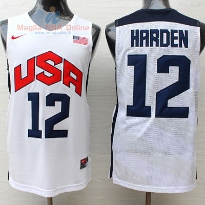Acquista Maglia NBA 2012 USA #12 James Harden Bianco