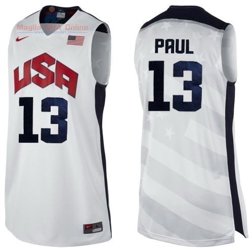 Acquista Maglia NBA 2012 USA #13 Paul Bianco