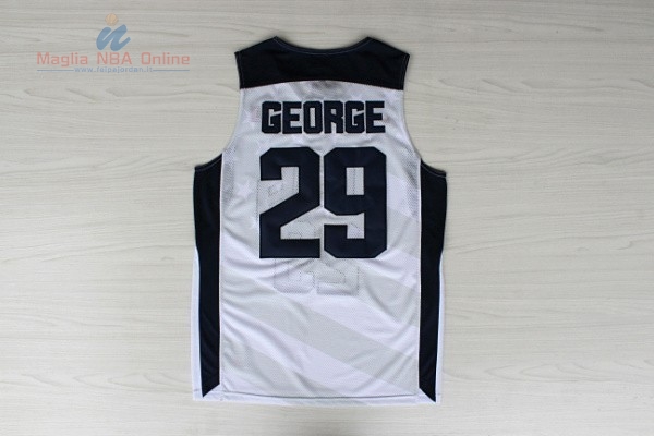 Acquista Maglia NBA 2012 USA #29 Paul George Bianco