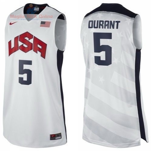 Acquista Maglia NBA 2012 USA #5 Durant Bianco