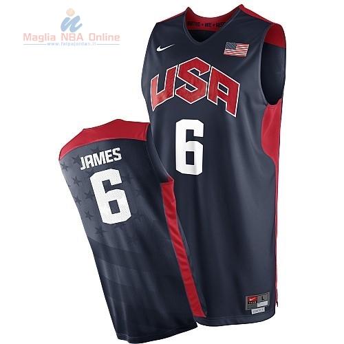 Acquista Maglia NBA 2012 USA #6 James Nero