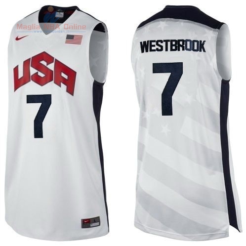 Acquista Maglia NBA 2012 USA #7 Westbrook Bianco