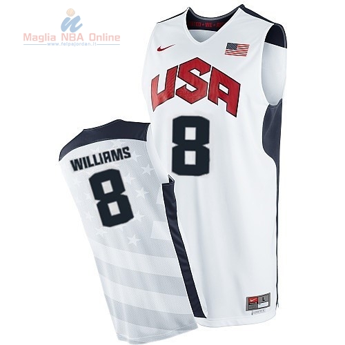 Acquista Maglia NBA 2012 USA #8 Williams Bianco