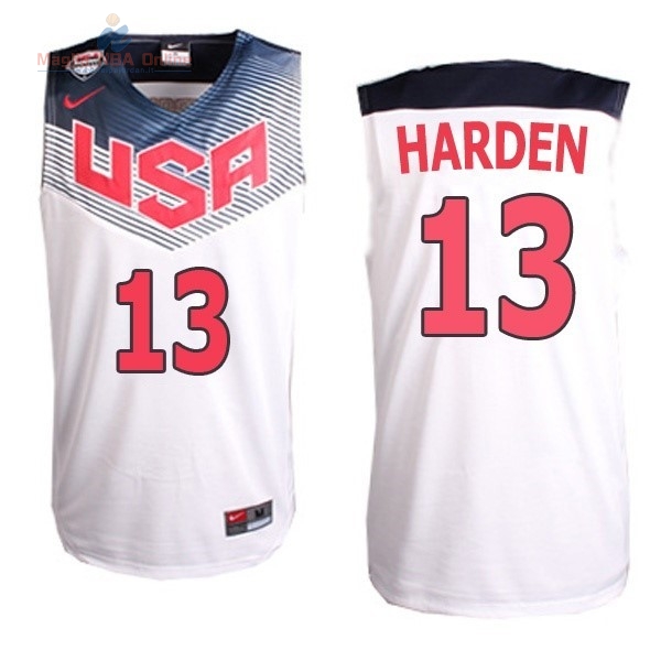 Acquista Maglia NBA 2014 USA #13 Harden Bianco
