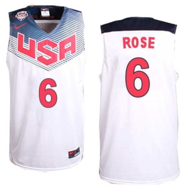 Acquista Maglia NBA 2014 USA #6 Rose Bianco