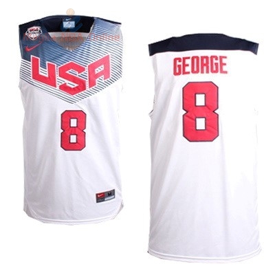Acquista Maglia NBA 2014 USA #8 George Bianco