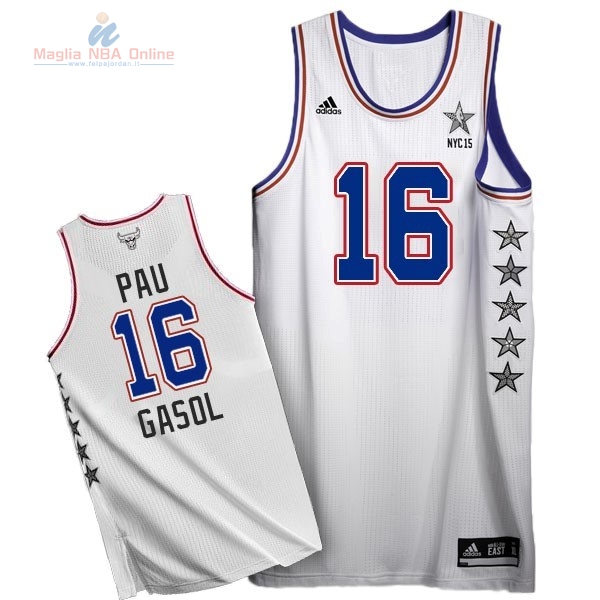 Acquista Maglia NBA 2015 All Star #16 Pau Gasol Bianco