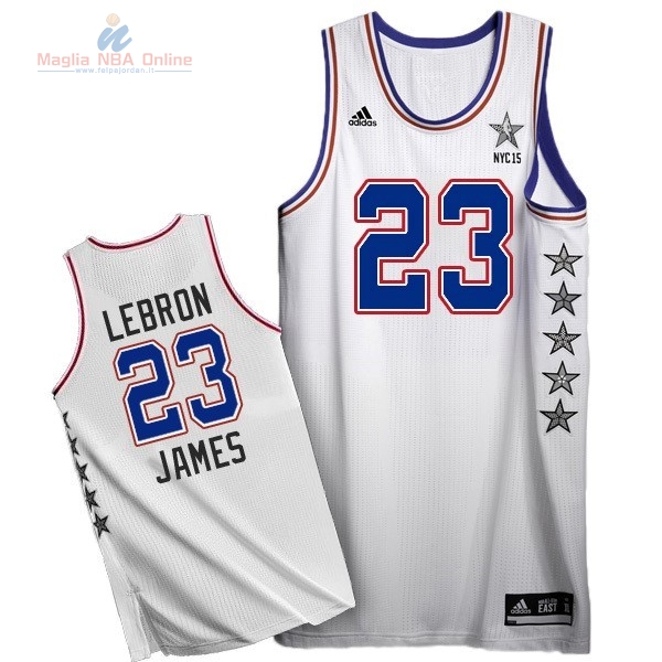 Acquista Maglia NBA 2015 All Star #23 LeBron James Bianco