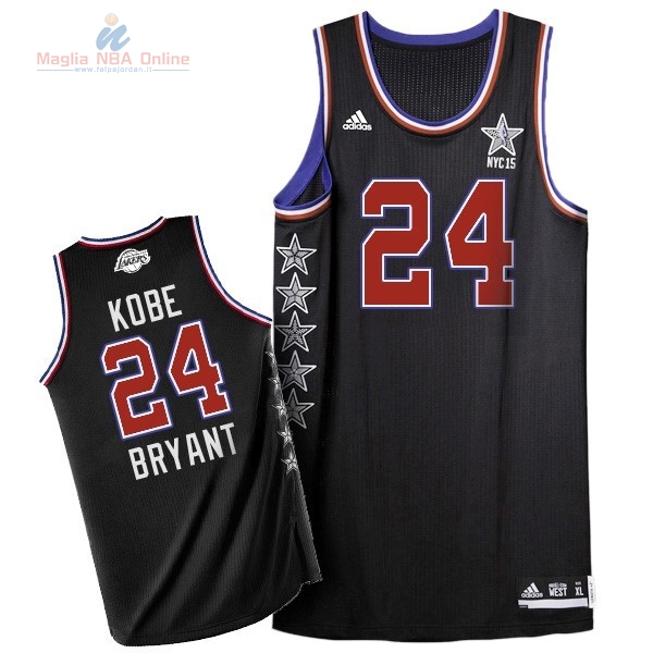 Acquista Maglia NBA 2015 All Star #24 Kobe Bryant Nero