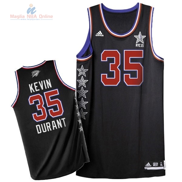 Acquista Maglia NBA 2015 All Star #35 Kevin Durant Nero