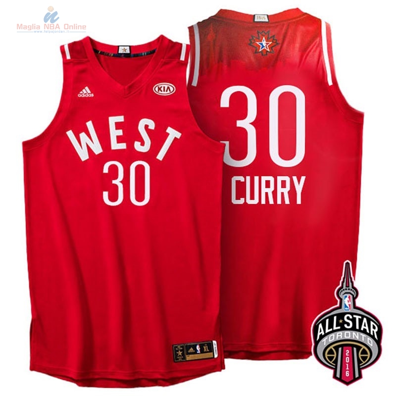 Acquista Maglia NBA 2016 All Star #30 Stephen Curry Rosso