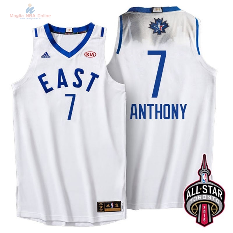 Acquista Maglia NBA 2016 All Star #7 Carmelo Anthony Bianco