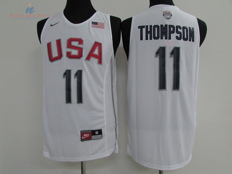 Acquista Maglia NBA 2016 USA #11 Klay Thompson Bianco