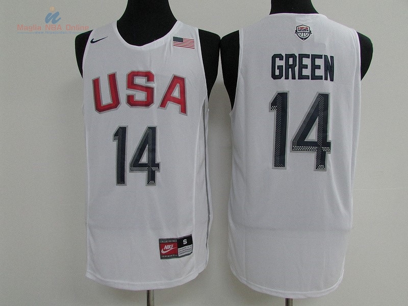 Acquista Maglia NBA 2016 USA #14 Draymond Green Bianco