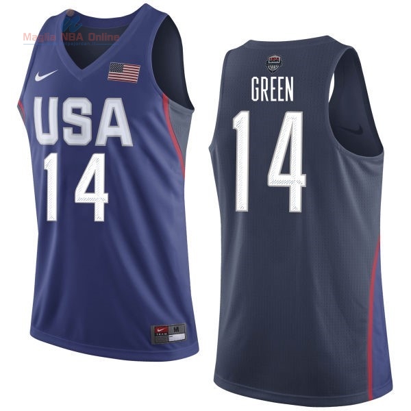 Acquista Maglia NBA 2016 USA #14 Draymond Green Blu