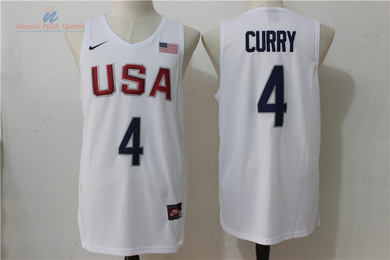 Acquista Maglia NBA 2016 USA #4 Curry Bianco