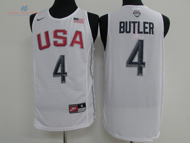 Acquista Maglia NBA 2016 USA #4 Jimmy Butler Bianco