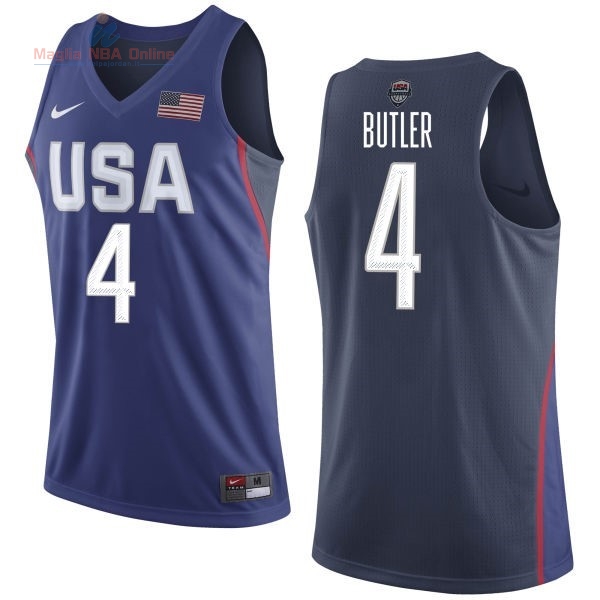 Acquista Maglia NBA 2016 USA #4 Jimmy Butler Blu