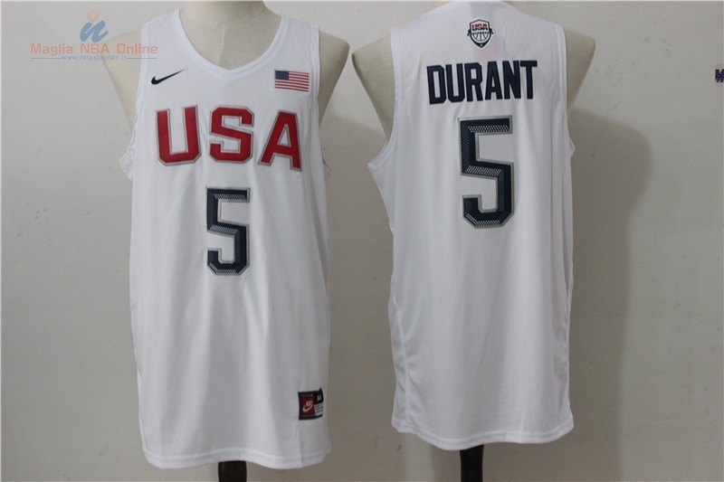 Acquista Maglia NBA 2016 USA #5 Durant Bianco