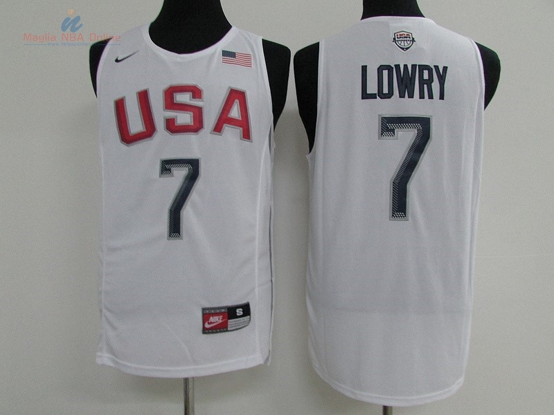 Acquista Maglia NBA 2016 USA #7 Kyle Lowry Bianco