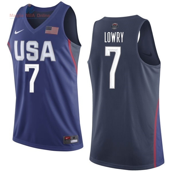 Acquista Maglia NBA 2016 USA #7 Kyle Lowry Blu