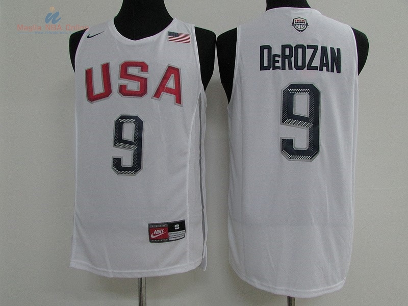 Acquista Maglia NBA 2016 USA #9 Demar DeRozan Bianco