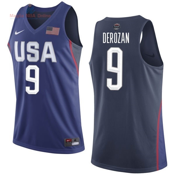 Acquista Maglia NBA 2016 USA #9 Demar DeRozan Blu