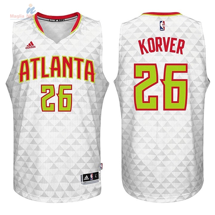 Acquista Maglia NBA Atlanta Hawks #26 Kyle Korver Bianco