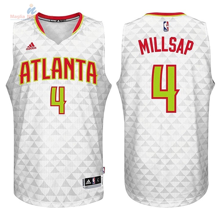 Acquista Maglia NBA Atlanta Hawks #4 Paul Millsap Bianco