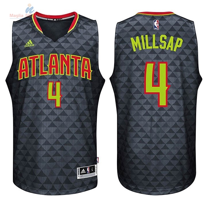 Acquista Maglia NBA Atlanta Hawks #4 Paul Millsap Nero