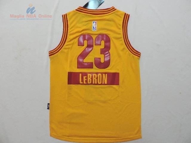 Acquista Maglia NBA Bambino 2014 Natale Cleveland Cavaliers #23 LeBron James Giallo