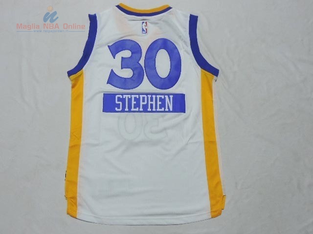 Acquista Maglia NBA Bambino 2014 Natale Golden State Warriors #30 Stephen Bianco