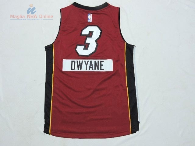 Acquista Maglia NBA Bambino 2014 Natale Miami Heat #3 Dwyane Rosso